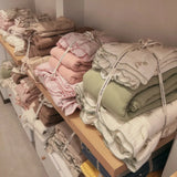 Yeknu  Pure Cotton Printed Double-Layer Yarn Quilt Cover Luxury Nude Sleeping Duvet Cover for Kids Adults Single Double Size Bedding