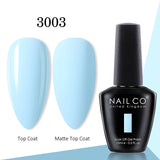 Yeknu  15ml Gel Nail Polish LED Semi-permanent Summer Varnish UV Vernis Blue Color Enamels For Nails Gellak Top Coat Base Polish