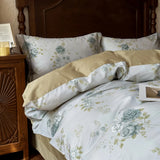 Yeknu 100% Cotton Bedding Set Ins Korean Floral 3D Printed Duvet Cover Bed Linen Flat Sheets Set 2 Pillowcases Twin Double Queen Size