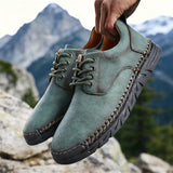 Yeknu  Men Boots Spring Autumn High Top Handmade Leather Shoes Soft Sole Comfortable Fashion Sneakers Non-slip Durable Stylish Loafers