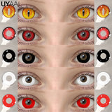 Yeknu  Color Contact Cosplay Color Pupils Makeup Beauty Green Lens 14.5mm Black Lens Woman Cosplay Red Lens Halloween White Lens