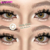 Yeknu  1Pair Fashion Big Lenses Colored Contact Lenses for Eyes Beauty Blue Eyes Lenses Natural Green Brown Grey Lens