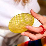 Yeknu  Korean Style Colorful Square Bowl  Retro Checkered Pattern Glass Heat-resistant material Dish Dipping Material Small Dish