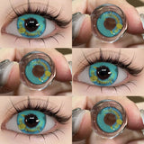 Yeknu  Contact Lenses Cosmetic Green Contact Lenses Makeup Colored Pupils Cosplay Lenses Cosmetics Beauty Woman Colored Lenses