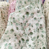 Yeknu  100x150cm Jacquard Chiffon Fabric Summer for Dresses Skirts Shirt T-shirt Sewing Needlework Cloth Thin Soft Breathable Flower