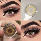 Yeknu  Color Contact Lenses For Eye Cosmetic Black Lens Makeup Beauty Green Eyes Contact Natural Brown Contact Eyes Makeup