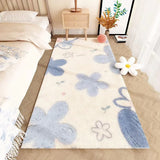 Yeknu  French-Style Fresh and Delicate Rug Home Bedroom Short Pile Rectangular Bedside Rug Stain-Resistant Cream-Colored Rug
