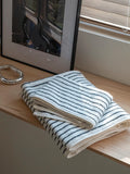Yeknu  Retro Black-White Striped Cotton Towel Soft Skin-friendly Thickened Face Towel Absorbent  Bath Towels Household Towel Beach Towl