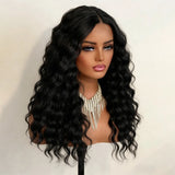 Yeknu  Platinum Blonde Deep Curly Wavy 13X4 Lace Front Wigs for Women Middle Part 60 Loose Curly Synthetic Hair Daily Party Cosplay