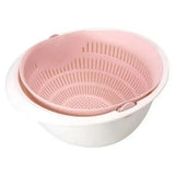 Yeknu  Kitchen silicone double-drainage basket, dish cleaning storage basket, filter for bowls, draining dish, vegetable cleaning strai