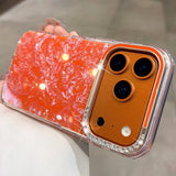 Yeknu  Fashion Bling Glitter Shell Pattern Phone Case For iPhone 13 14 15 16 17 Pro Max Soft IMD Shockproof Anti-Scratch Diamond Cover