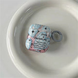 Yeknu  Lns Niche Splicing Blue Oil Splatter Suitable For AirPods Pro Apple Headphone Case Protective Cover 1st Generation, 2nd Generati