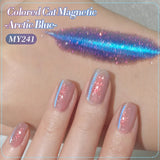 Yeknu  10ml  Aurora Blue Tears Cat Magnetic Eye Gel Polish Arctic Blue Crystal Varnish Shine Glitter Nail Art Manicure