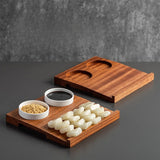 Yeknu  Korean-style cold food rice cake wooden tray, coffee plate, retro dipping sauce snack plate, Korean cuisine tableware