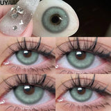 Yeknu  2pcs/Pair Color Contact Lenses Myopia Contact Color Lens Eyes Lenses for Eyes Blue Lenses with Diopters Yearly Cosmetics