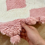 Yeknu  Lovely Cotton Bedroom Rug Soft Handmade Pompom Bathroom Mat Carpet Long Bedside Decorative Tidy Pad Aesthetic Home Room Decor