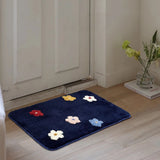 Yeknu  Cute Tufting Flower Bathroom Mat Soft Floral Rug Tufted Tub Side Bathmat Door Carpet Floor Anti Slip Doormat Home Room Decor