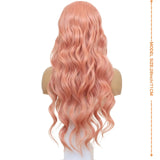 Yeknu  13x4 Lace Front Wigs 28 Inches Pink Body Wave Long Synthetic Lace Frontal Wigs Pre-plucked Hairline Synthetic Lace Front Wig