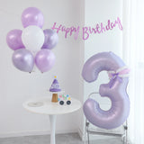 Yeknu  40-Inch Number Balloons for Birthday Photoaphy Props Boys Girls One Year Old Creme Purple Decorative Scene Arrangement