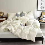 Yeknu  Four Seasons White Bedding Four-Piece Set 220x224 Luxury King Size Home Hotel Duvet Cover Sheet Pillowcase Hypoallergenic