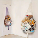 Yeknu  Stuffed Animal Storage Macrame Hammock, Large - Boho Room Decor Toy Storage Corner Hanging Plushie Stuffed Animal Net Organizer