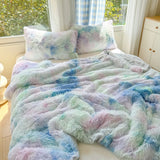 Yeknu  1Pc  Mink velvet fabric Colorful Soft Warm Sofa Throw Blankets Travel Blanket Warm Bedding All Season With zipper Duvet Covers