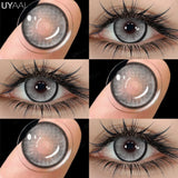 Yeknu  [Best Seller] Color Contact Lenses for Eyes 1 Pair Korean Fashion Lenses y2k Colorcon Costmetics Purple Lenses Gray Lens
