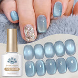 Yeknu 10ml Purple Black Green Cat Magnetic Gel Ultra Shine Semi Permanent Soak Off UV Gel Summer Nail Art Varnish