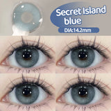 Yeknu  2PCS Myopia Beauty Colored  Contact Lenses Purple Halloween Makeup Lens Fashion Pupils Big Eye Lenses Natural Blue Lense
