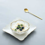 Yeknu  Ice powder bowl creative Japanese bird's nest dessert sugar water white fungus soup tray Phnom Penh cherry blossom glass bowl1Pc