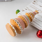Yeknu  Mini Resin Christmas Tree Ornament Creative Gingerbread Christmas Tree Statue Desktop Crafts Home Christmas Scene Decor Gifts