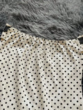 Yeknu  Women Frill Trim Polka Dot Print Contrast Lace Strapless Mini Dress
