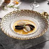 Yeknu  Creative high-end luxury stone relief design dining plate ceramic tableware home kitchen restaurant supplies straw hat bowl, 1Pc