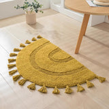 Yeknu  Semicircle Cotton Rug Handmade Tassels Mat Soft Kids Pet Game Play Area Carpet Children Bedroom Decorative Pad Home Room Decor