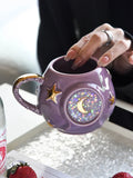 Yeknu Ceramic Starry Sky Cup Sparkling Cup with High Appearance, Colorful Stars, Creative Birthday Gift, Mug with Hand Gift, Water Cup