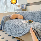 Yeknu  Super Warm Blanket for Sofa Coral Fleece Sofa Blanket Towel for Winter Soft Thick Couch Cover for Living Room 1/2/3/4 Sofa Cover