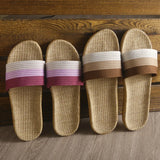 Yeknu  Summer Women Slippers Anti-Slip Home Slippers Lightweight Shoes Women Indoor Linen Slippers Soft Shoes