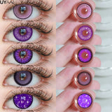 Yeknu  1 Pair Halloween Purple Colored Eye Contacts Anime y2k Color Lenses