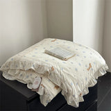 Yeknu  spring and summer new knitted cotton French small floral printing lace summer quilt summer cool quilt air conditioner quilt