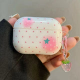 Yeknu  Wave Point Smudging Strawberry Suitable For Airpods4 Headphone Protective Case Wireless Bluetooth Headphone Case Airpodpro2