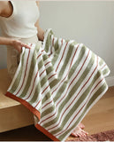 Yeknu  Retro Striped Pure Towels Soft Kindly-Skin Face Towel Bathroom Absorbent Face Adult Household Towels