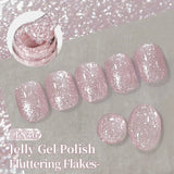 Yeknu  10ml Fluttering Flakes Jelly Gel Polish Semi Permanent Soak Off UV Gel Nail Art Manicure Nail Supplies Vernis