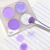 Yeknu  4-Color Eyeshadow Palette Cut Off Eye Makeup Purple Green Eye Shadow Glitter Pearly Colorful Eyeshadow Korean Eye Makeup Palette