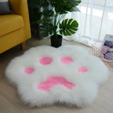 Yeknu  Lovely Cat Paw Pattern Soft Plush Carpet Home  Rugs and Carpets for Home Living Room