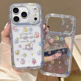 Yeknu  Transparent Colorful Butterfly Flowers Phone Case For iPhone 17 16 ProMax Cases 15pro 14 Pro max Luxury IMD Back Cover funda