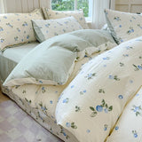 Yeknu  Class A super soft jacquard cloud yarn cotton four-piece set, bed sheet, bed hat, quilt cover, student dormitory bed