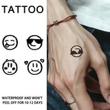 Yeknu  1Pc Smile Emoji Waterproof Temporary Tattoo Stickers, Long-lasting Waterproof for One to Two Weeks, Suitable for Finger, Plam.