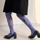Yeknu  Y2K Polka Dot Stockings Women Tights With Polka Dot Print Summer 30D Ultra-thin Translucent Spicy Girl Sheer Pantyhose