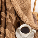 Yeknu Modern Simple Lamb Fleece Blanket Autumn and Winter Thickened Warm Sofa Blanket Houndstooth Lunch Break Cover Blanket