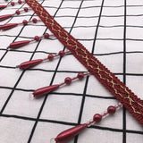Yeknu  12M Curtain Beads Lace Tassel DIY Curtain Mantle Head Decor Accessories Imitation Pearl Beaded Fringe Lace Trim Upholstery